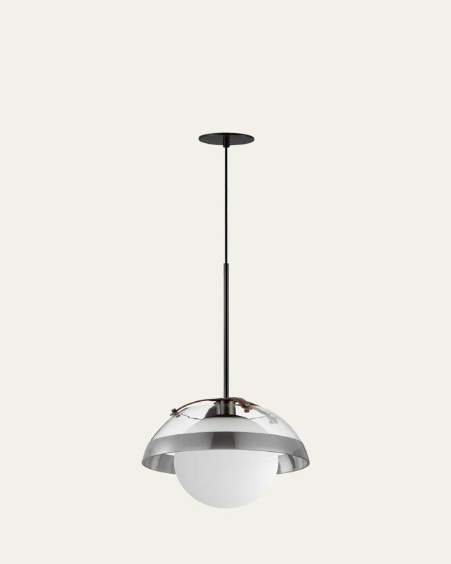 Mat Sanders design from Studio M Domain 14" Pendant Frost/Natural Aged Brass